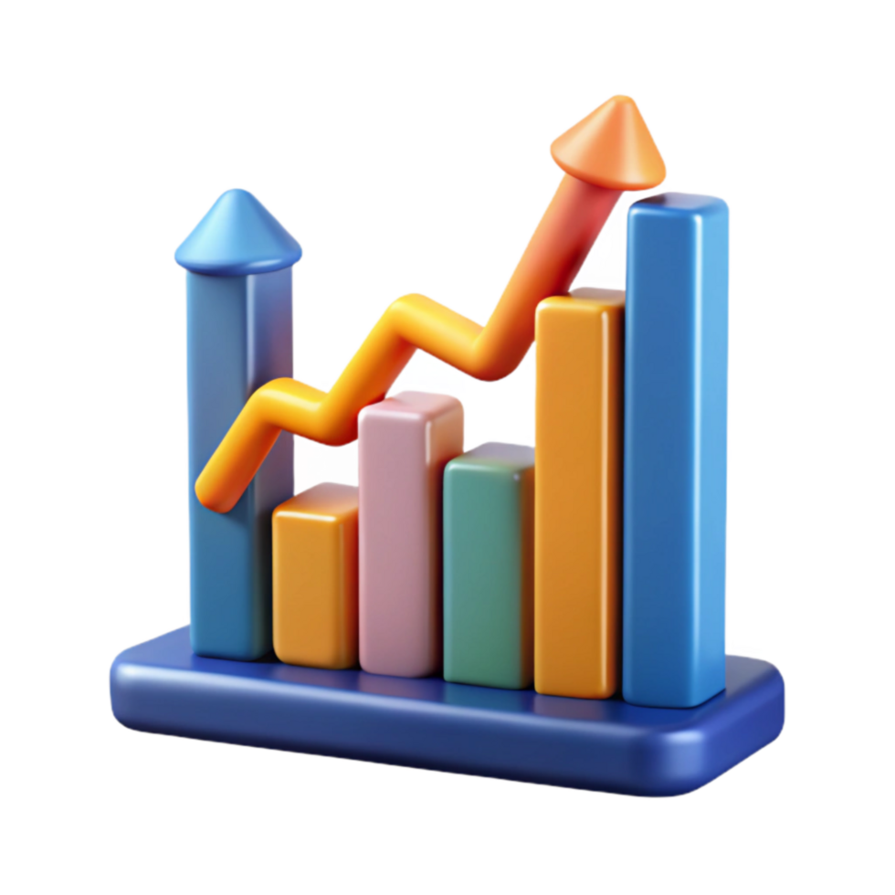 Positive Growth Trend Upward Bar Chart Data Visualization png