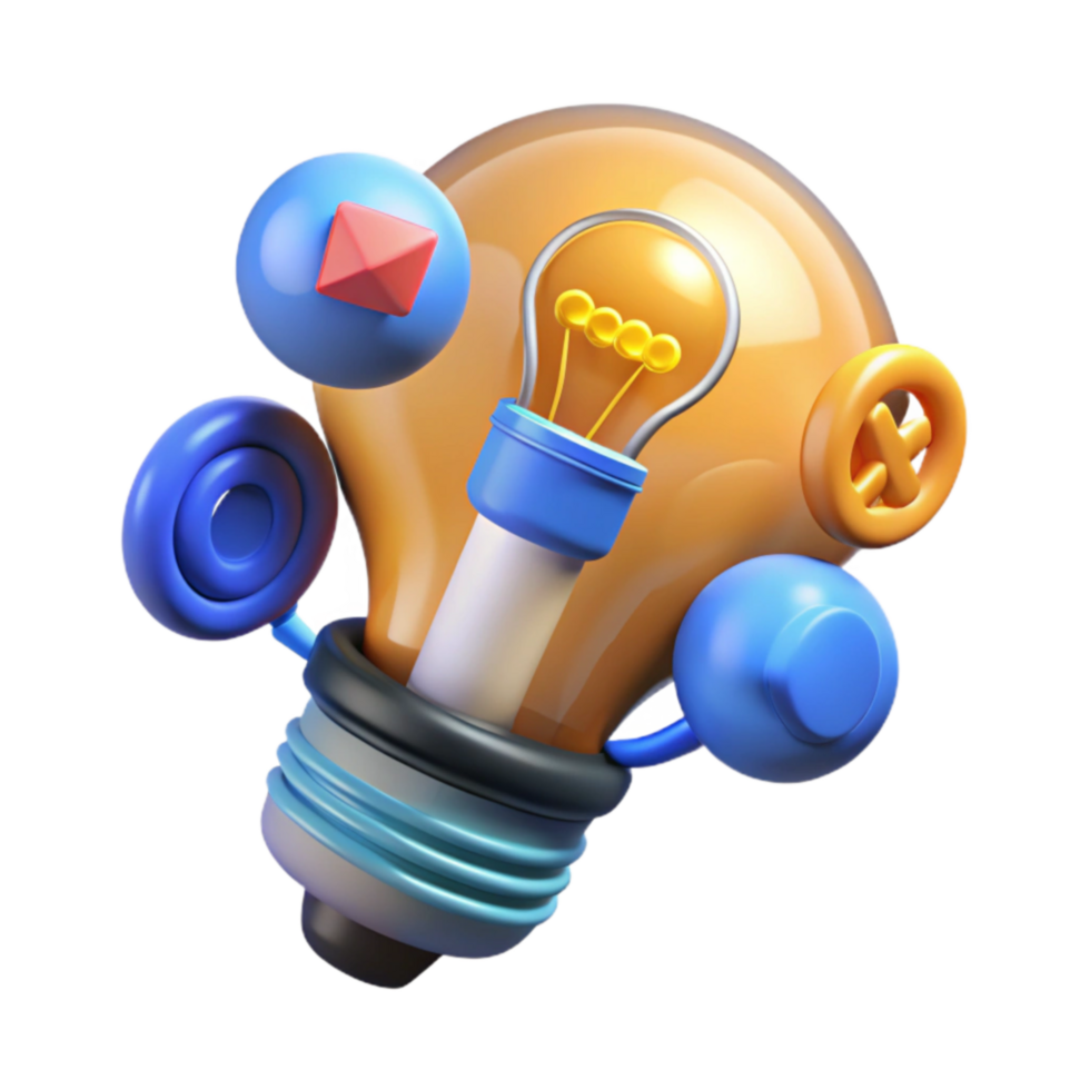 Creative Ideas Innovative Solutions Abstract 3D Design png