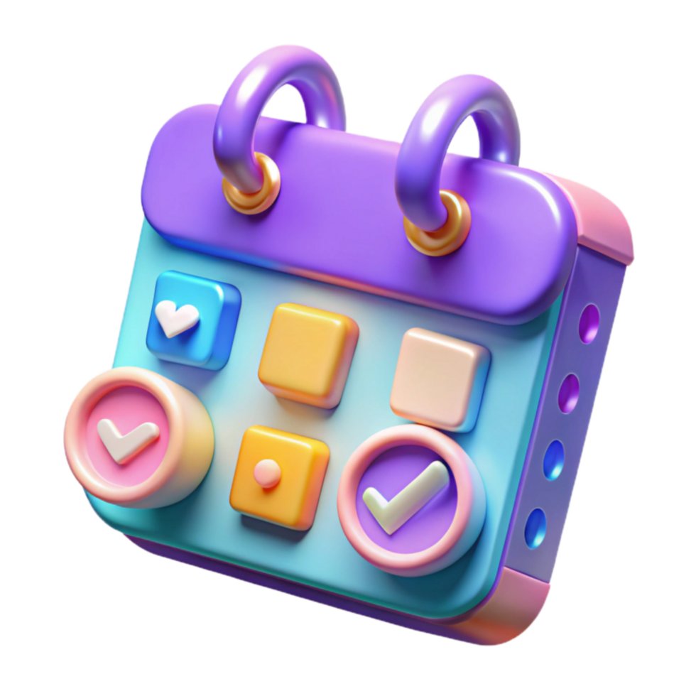 3D Calendar App Schedule Task Management png