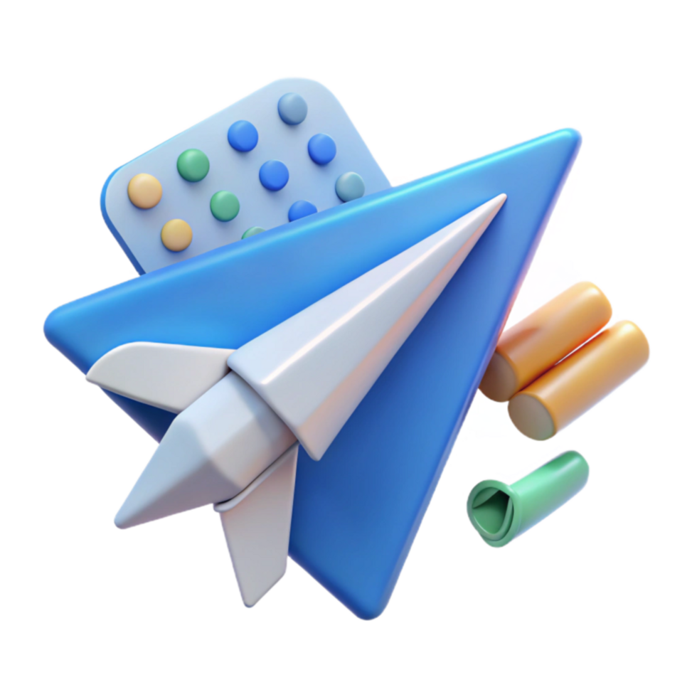 Fast Data Transmission 3D Render of Quick Message Delivery png