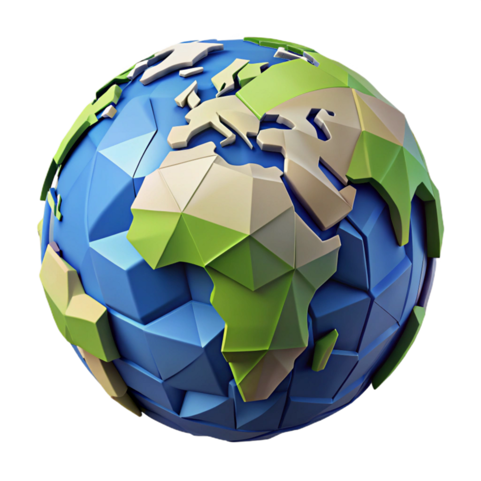 Abstract Low Poly Earth Global Sustainability png