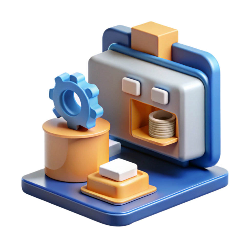 Automated System Gear, Machine, Process Optimization png