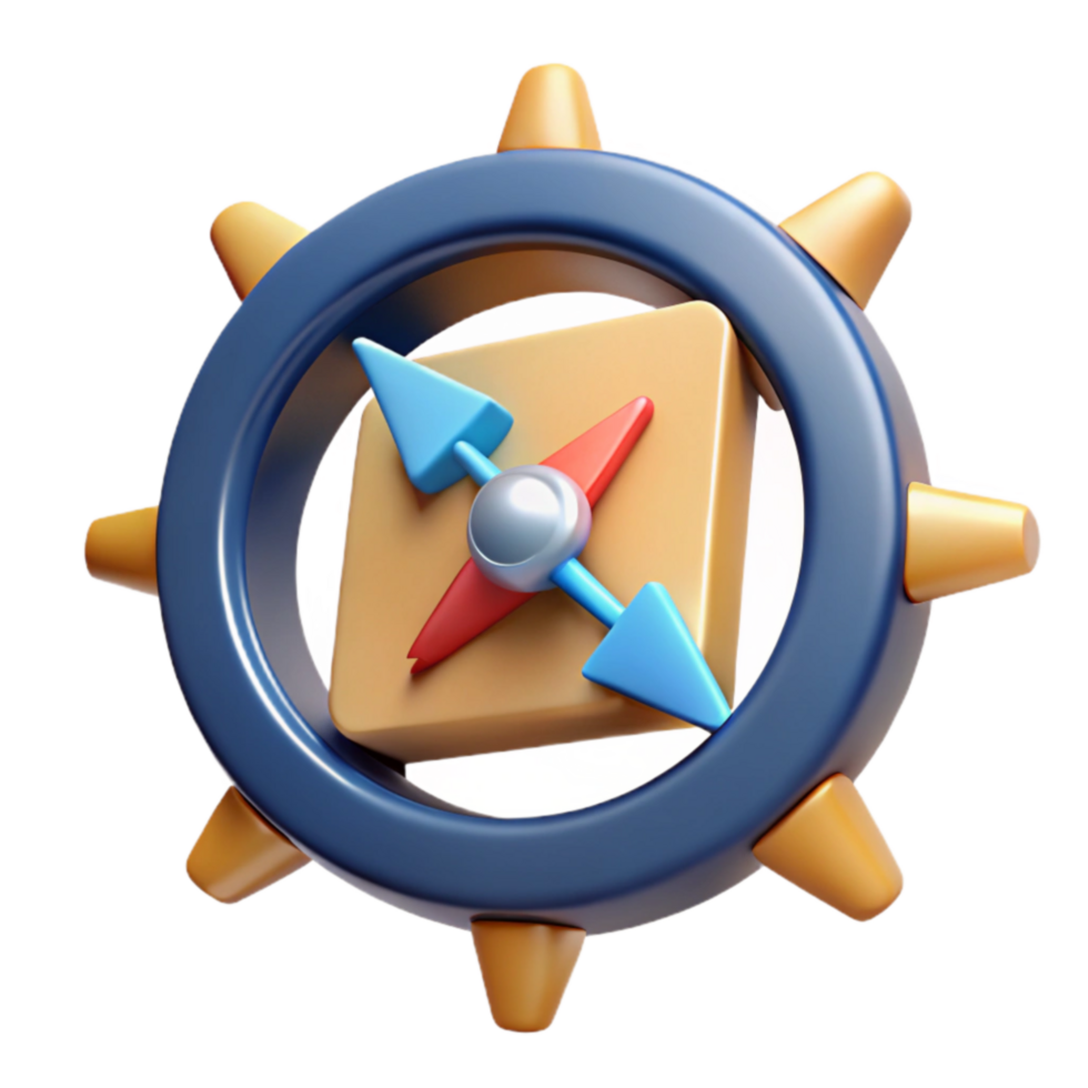 3D Compass Icon Navigation, Direction, Guidance, Exploration, Travel, Adventure, Wayfinding, Journey, Orientation, Positioning png