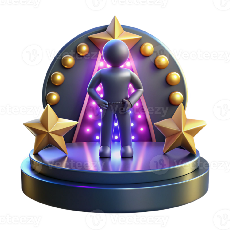 Award Ceremony Stage, 3D Character Achievement png