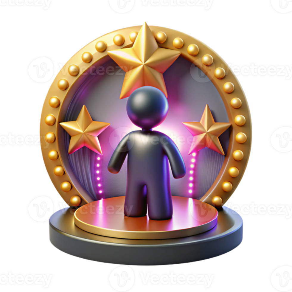 Achieve Success 3D Render of Award Ceremony png