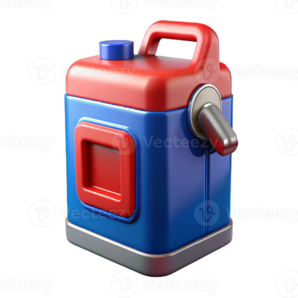 Red and Blue Fuel Container 3D Model png