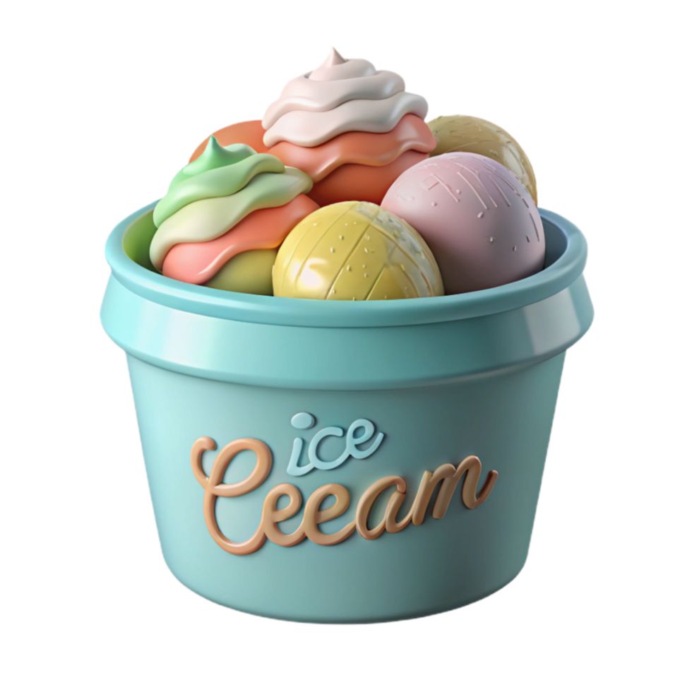 Sweet Ice Cream Scoops in a Cup png