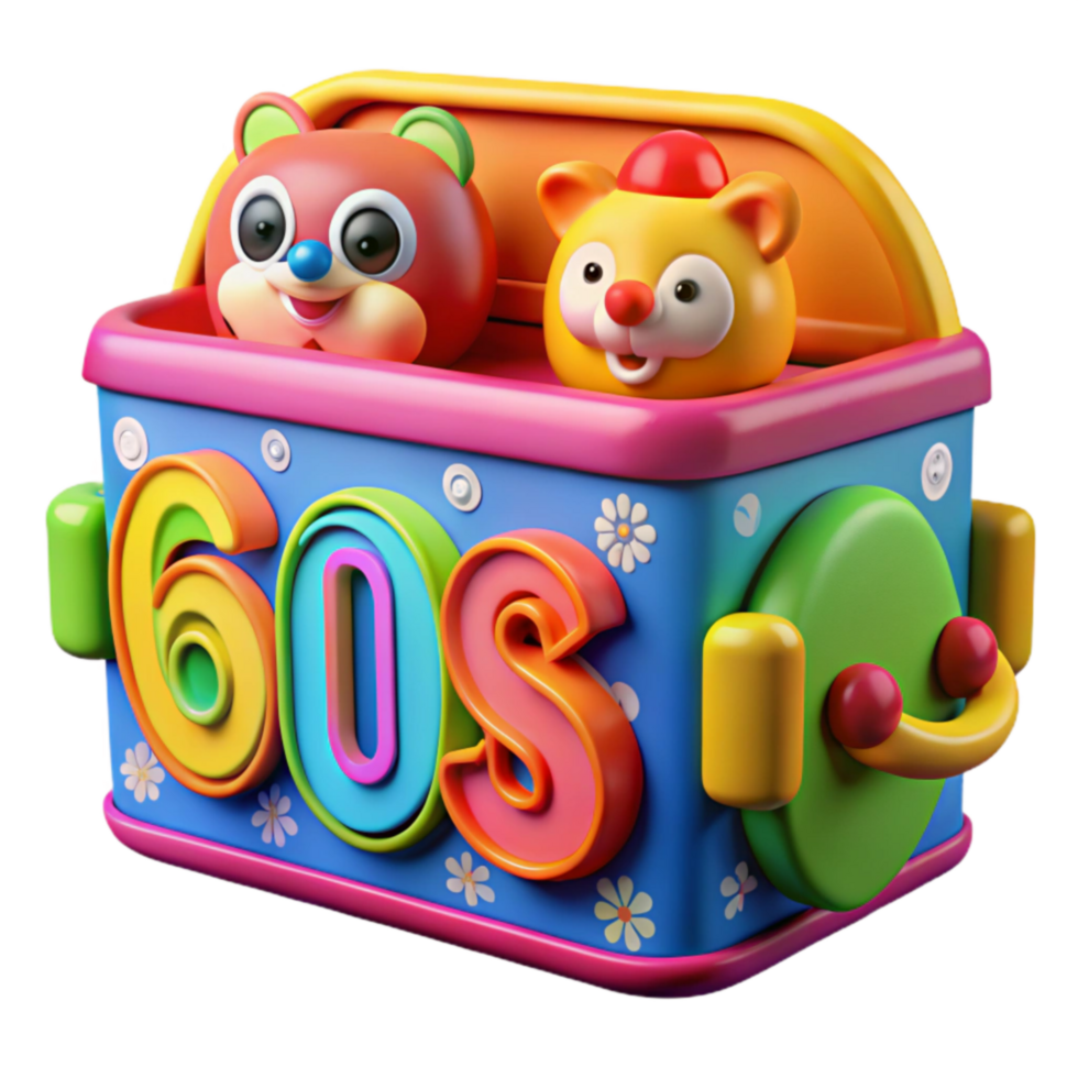 Colorful Number Animal Toy Box png