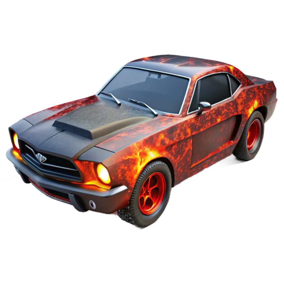 Fiery Classic Muscle Car Lava Design png