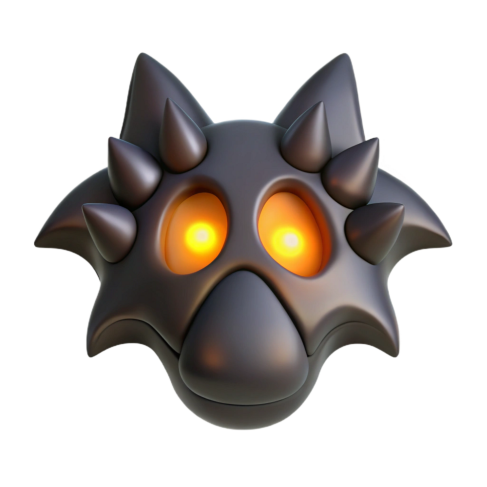 Glowing Spiked Creature Avatar 3D Model png
