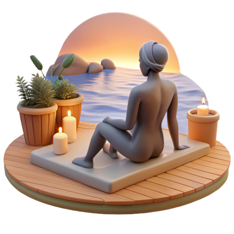 Sunset Serenity Spa Relaxation on a Deck png