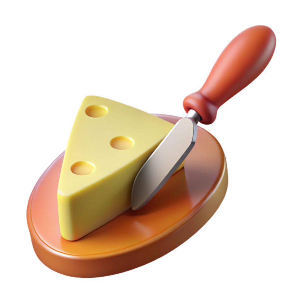 3D Render Cheese Wedge Spreader on Board png