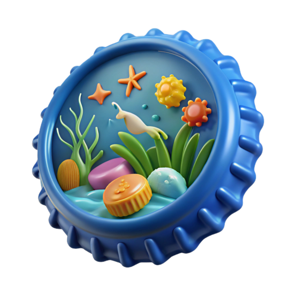 Undersea World 3D Render of Colorful Ocean Scene png