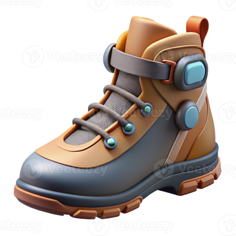 Futuristic Hiking Boot Design 3D Model png