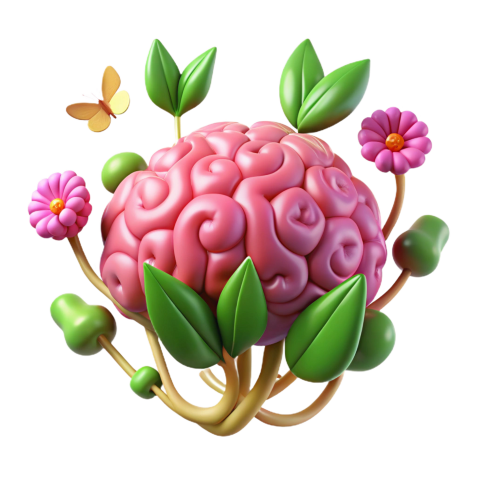 Blooming Brain Mind Growth, Creativity, and Imagination png
