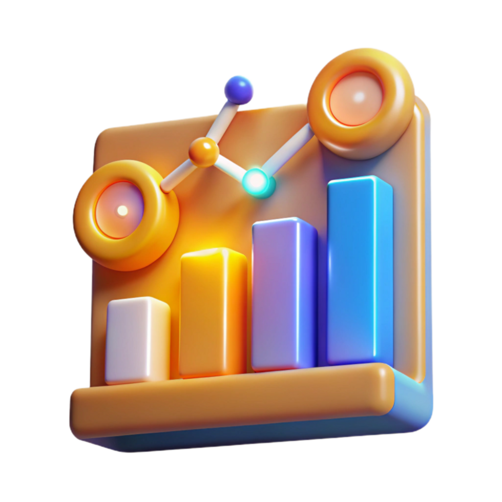Data Growth Visualizing Trends with 3D Charts png