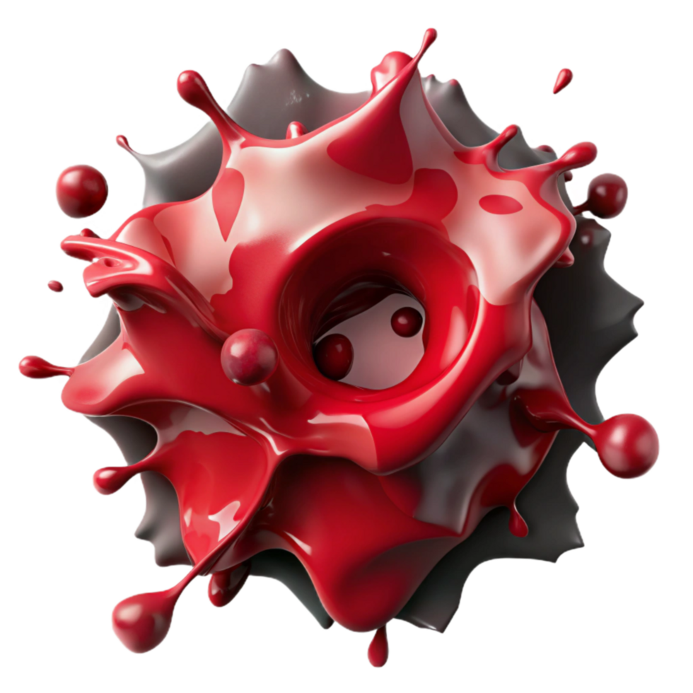 Red Liquid Splash with Gray Background png