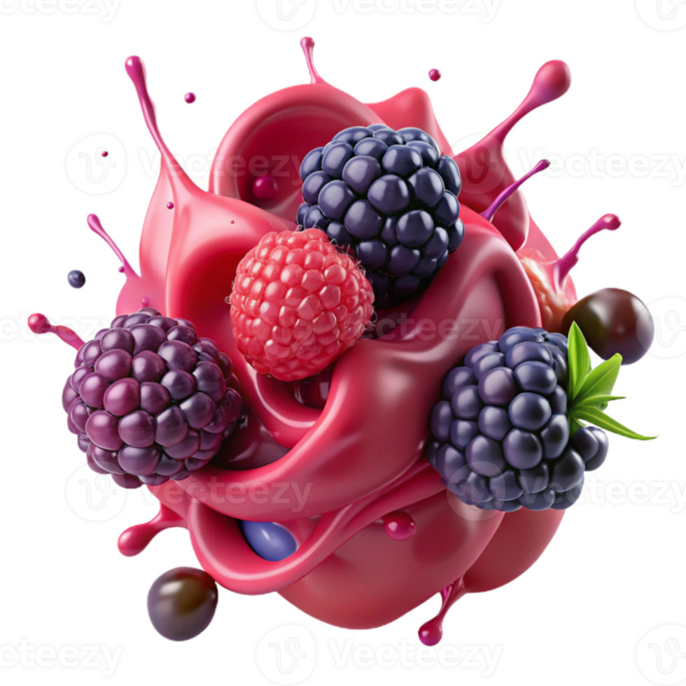 Berry Splash Raspberry, Blackberry Explosion png