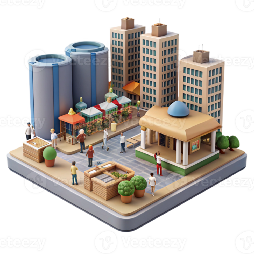 Urban Cityscape Buildings, Parks, and Public Spaces png
