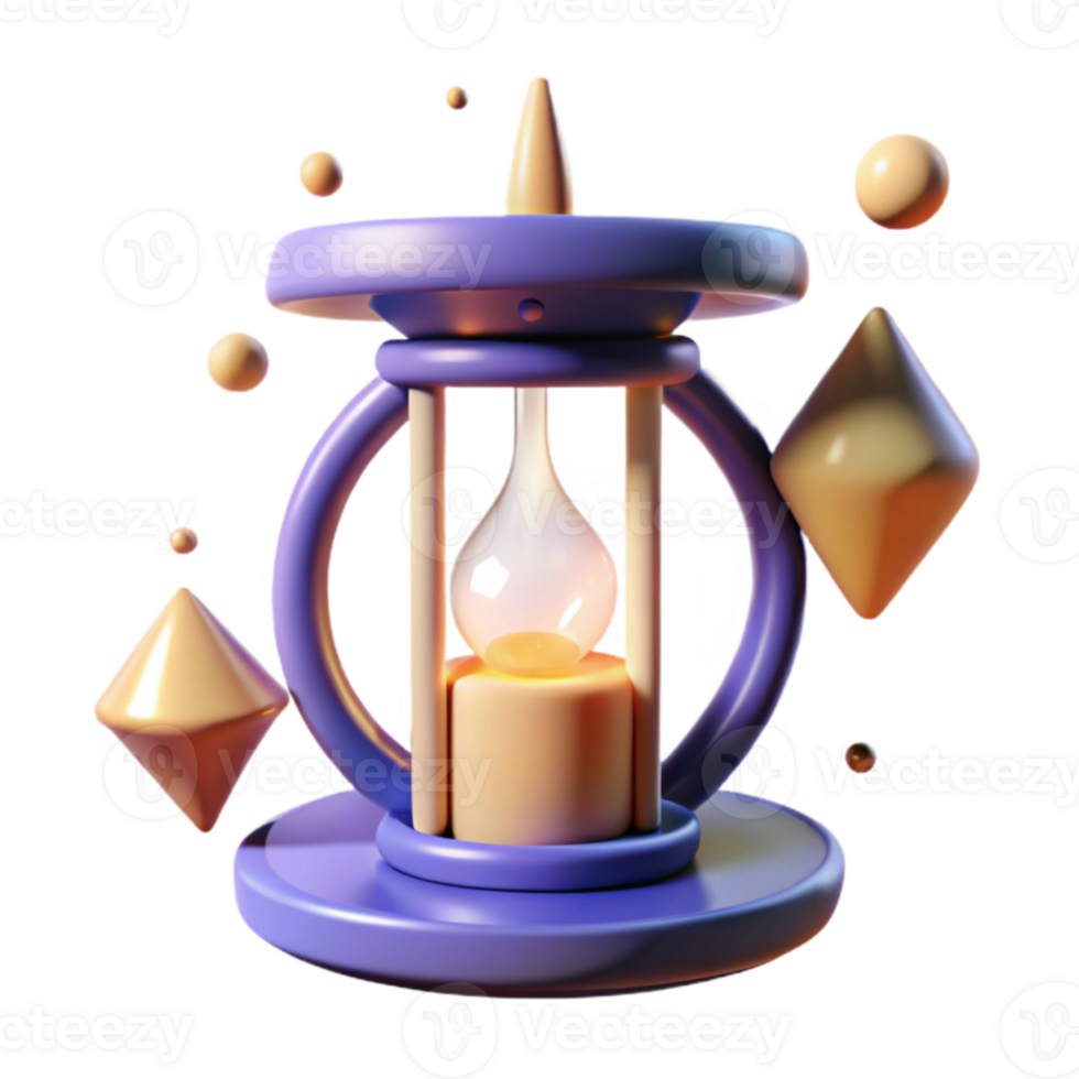 Abstract Hourglass 3D Render Time, Light, and Geometry png