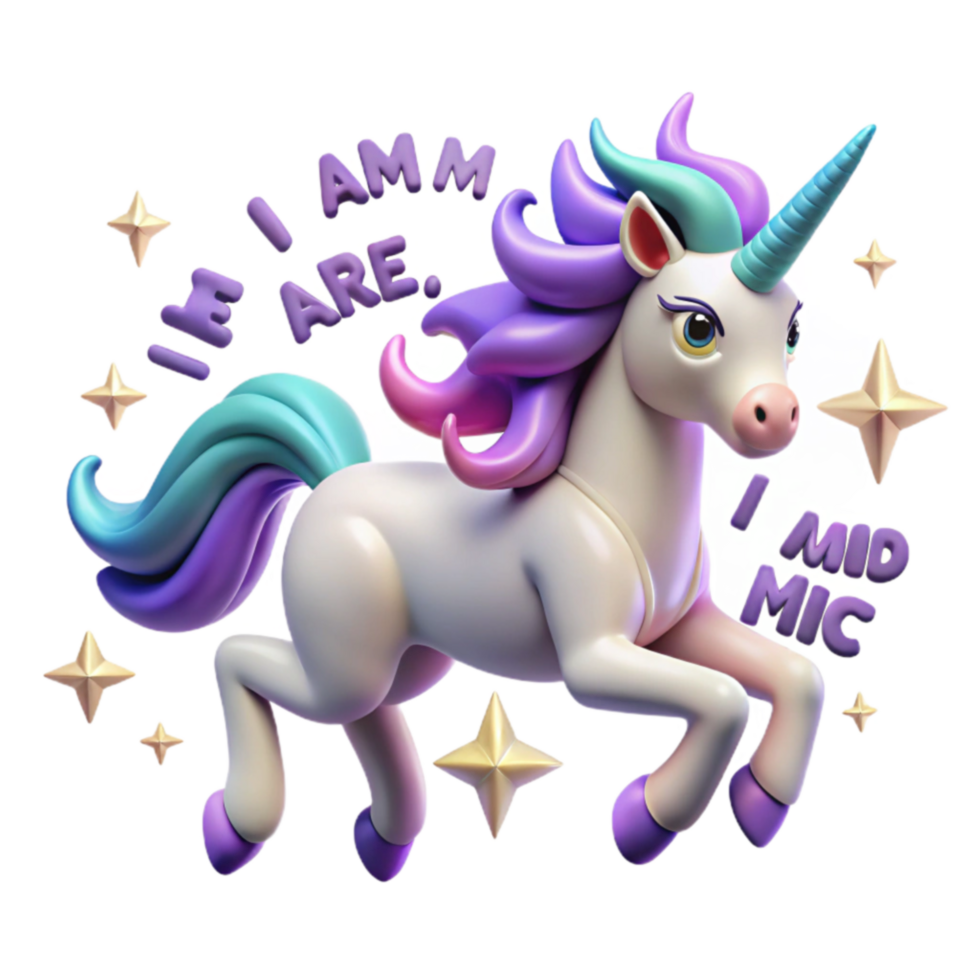 Magical Unicorn 3D Render of a Pastel Unicorn png