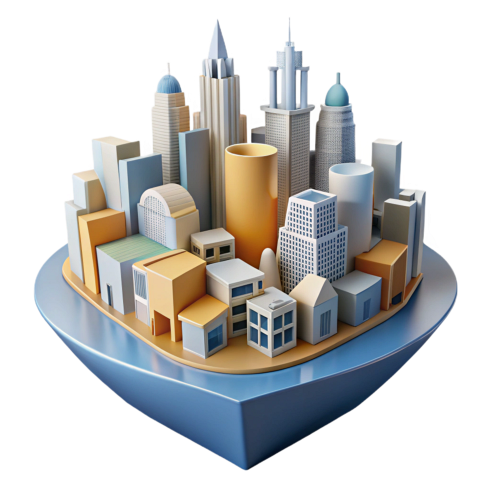 Urban Landscape Cityscape Model with Modern Architecture png