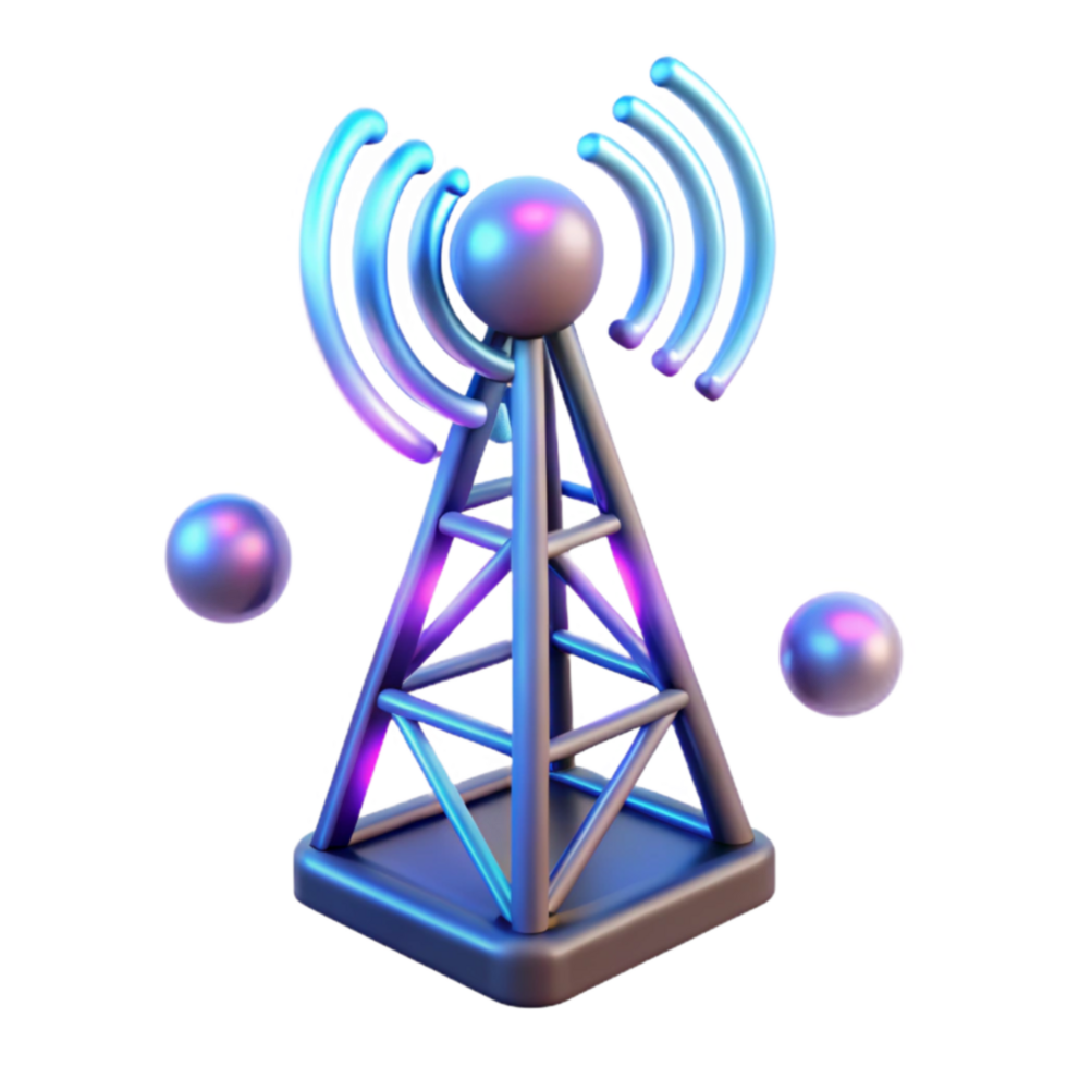 3D Render Wireless Communication Tower png