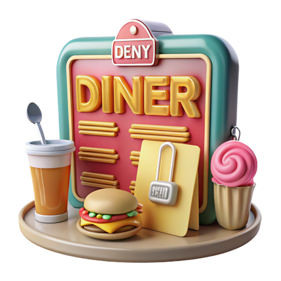 Retro Diner Menu Access Denied png