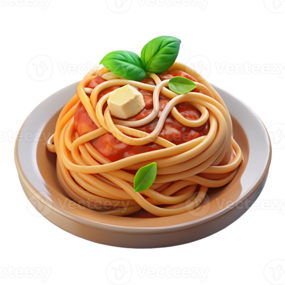 Delicious Spaghetti with Marinara Sauce and Basil png