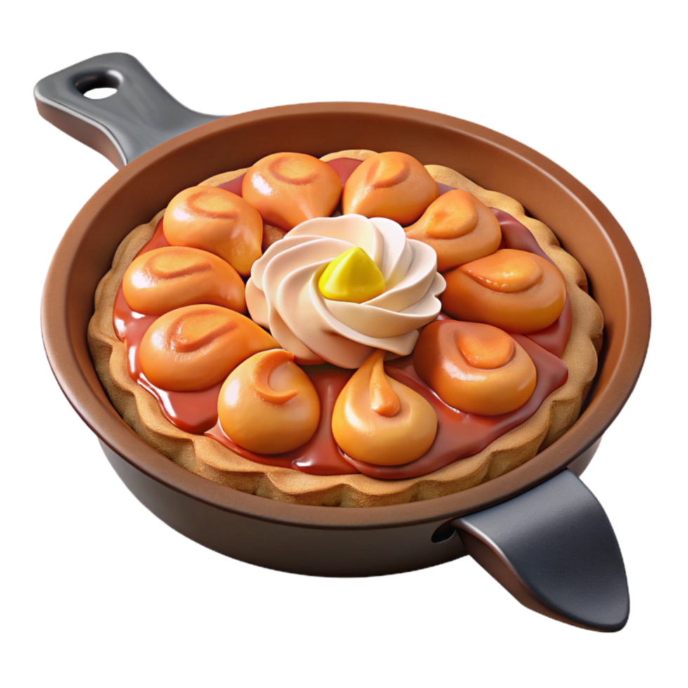 Caramel Tart Dessert Creamy Swirls Sweet Topping png