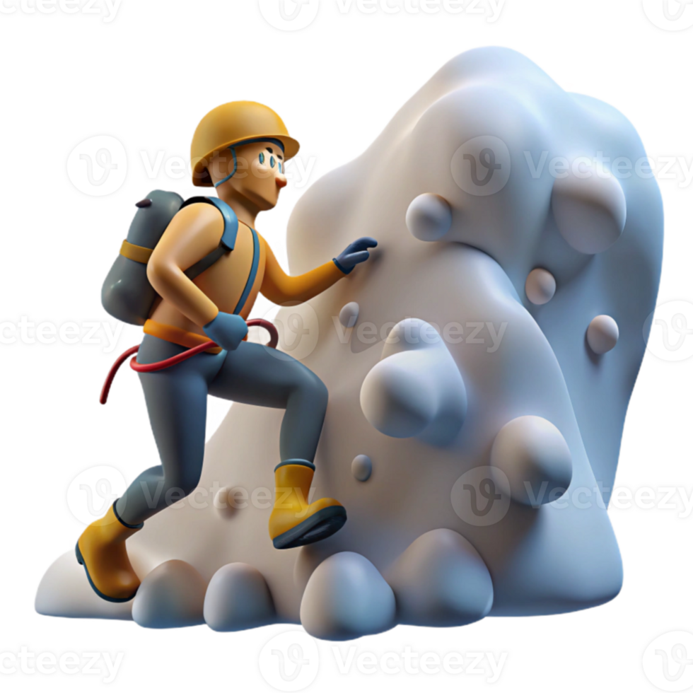 Climber Ascending Icy Mountain png