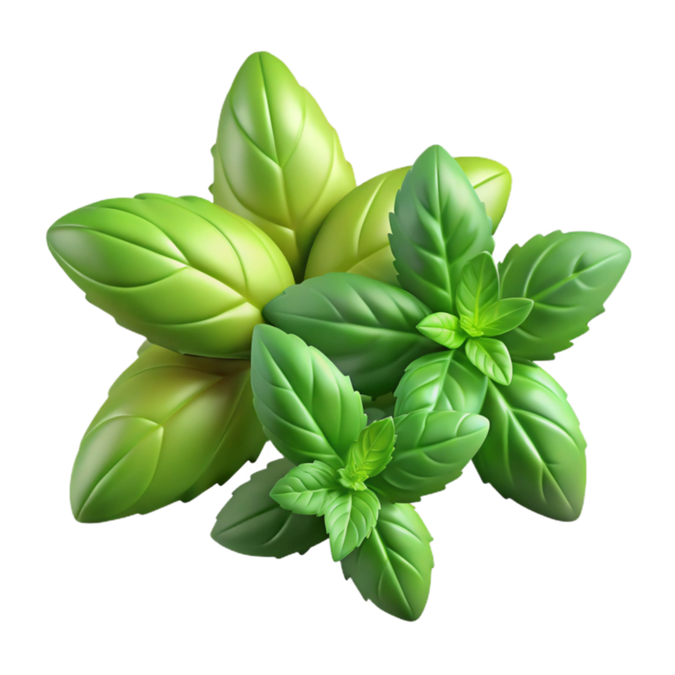 Fresh Herbs Basil and Mint Leaves png