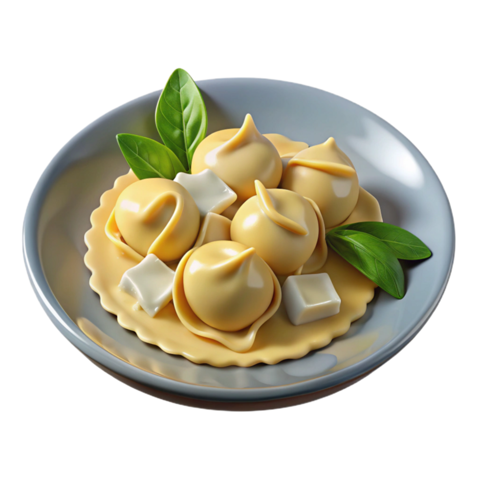 Cheese Ravioli with Basil Delicious Italian Pasta Dish png