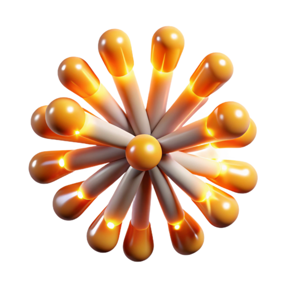 Glowing Orb Abstract 3D Molecular Structure png