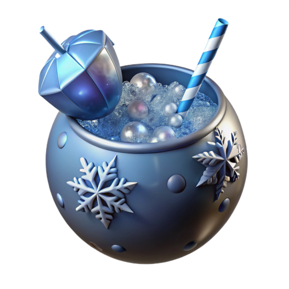Festive Winter Drink Sparkling Snow Globe Cocktail png