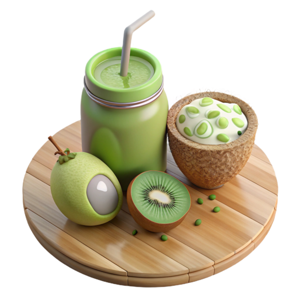 Refreshing Kiwi Smoothie with Tropical Fruit png