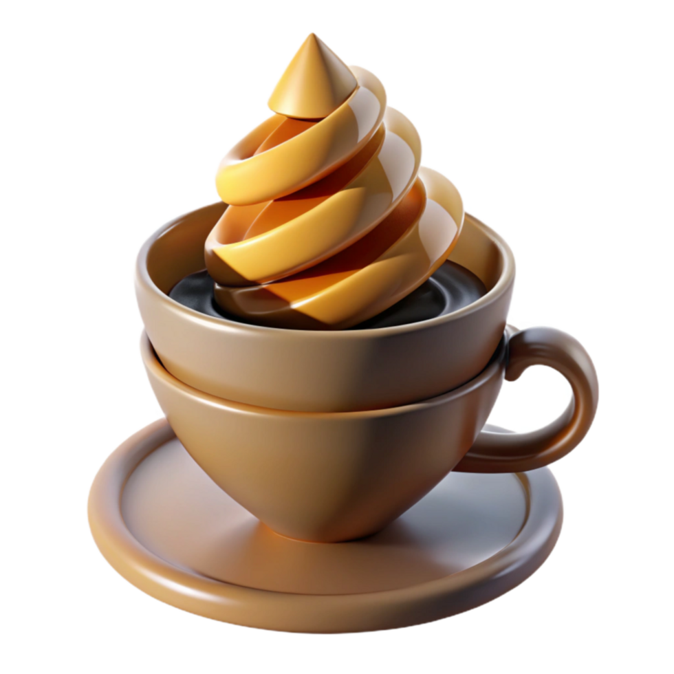 Coffee Cup with Swirled Cream Topping png