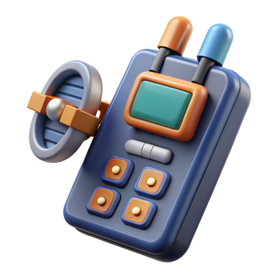 3D Render of Retro Communication Device png