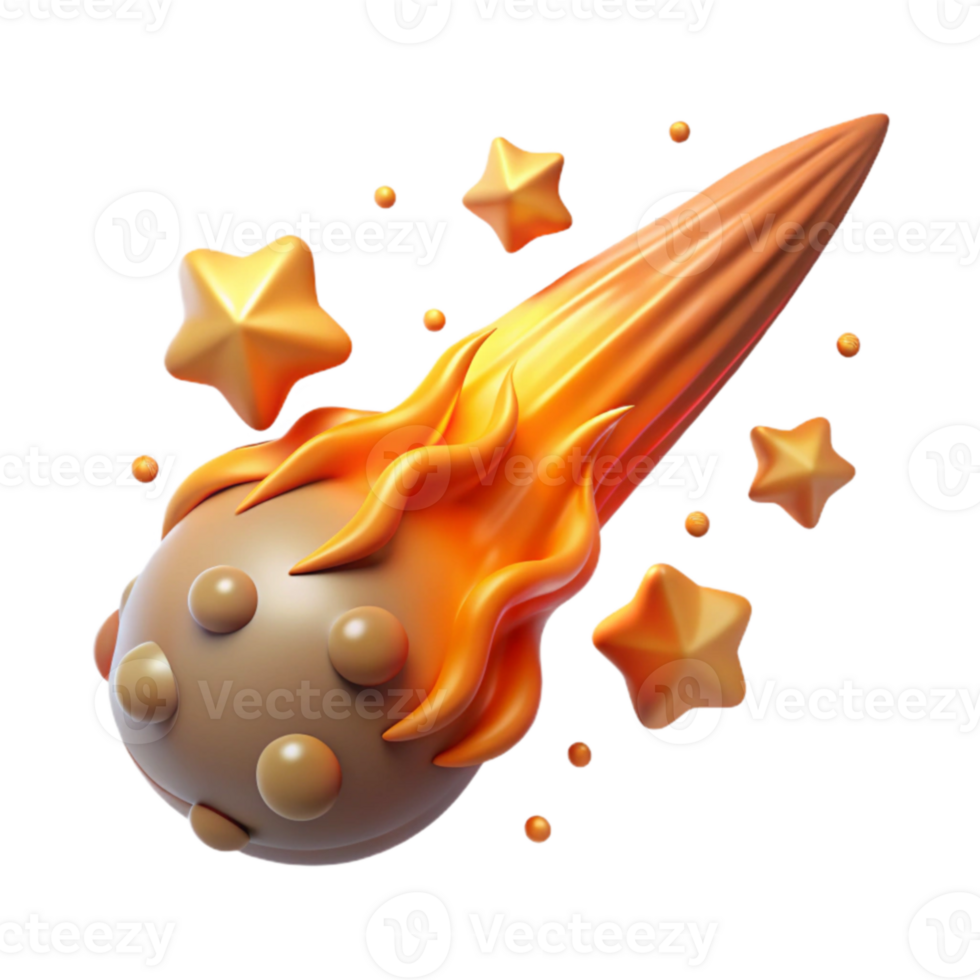 Fiery Comet Streaking Through Space png