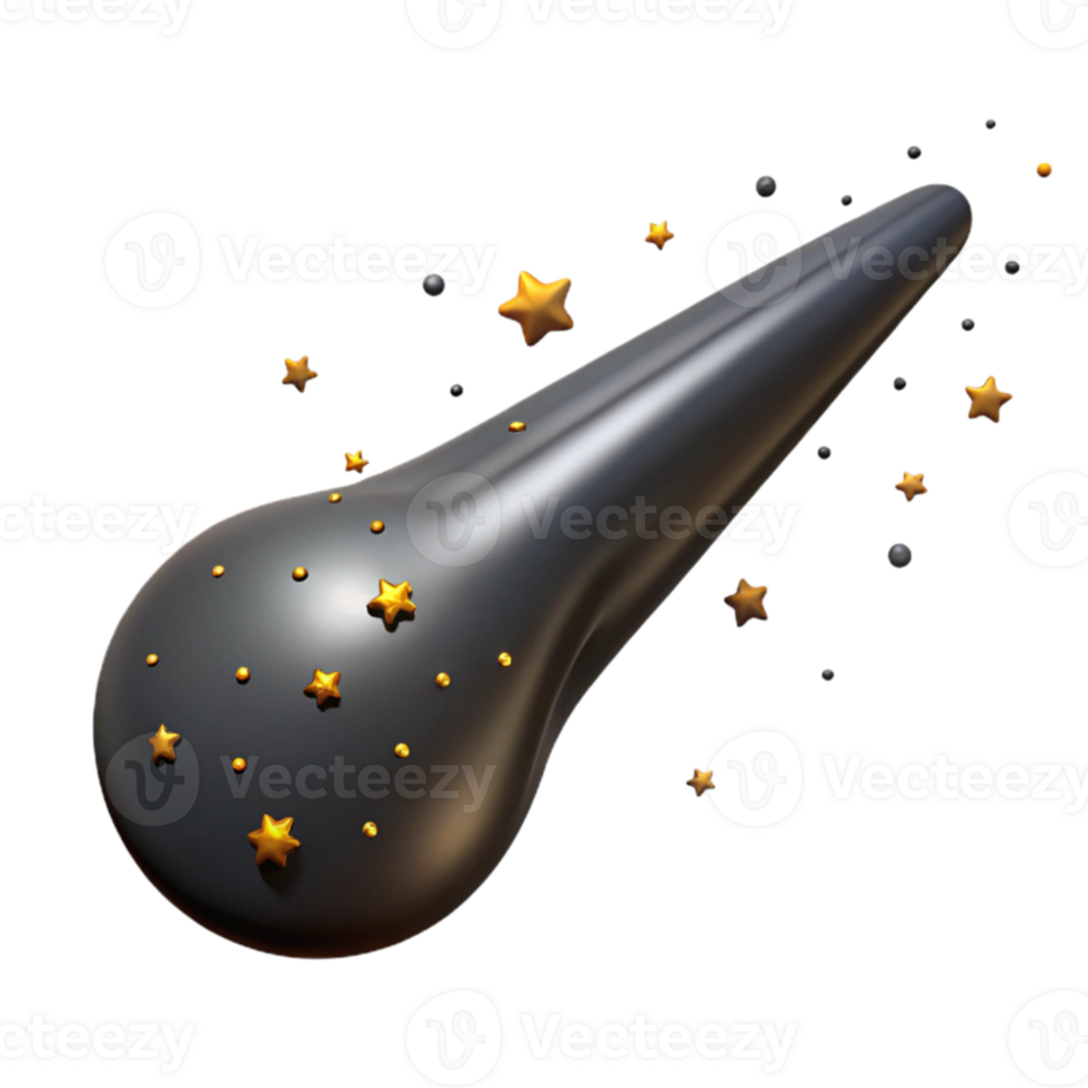 Dark Comet with Golden Stars png