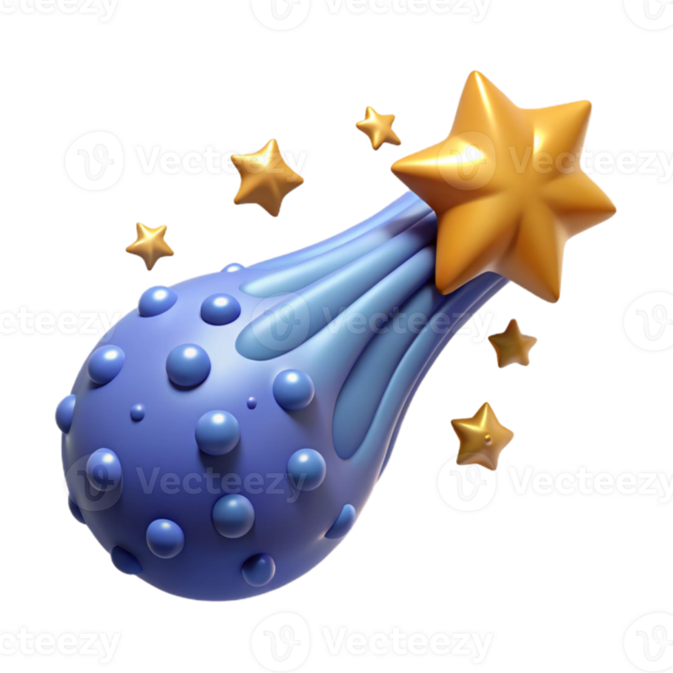 3D Render of a Shooting Star png