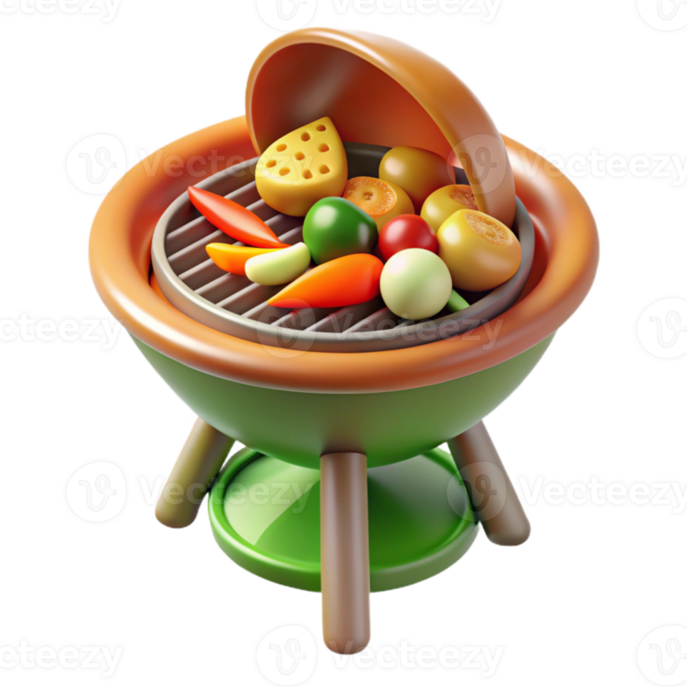 Grilled Vegetables on a Portable Grill png