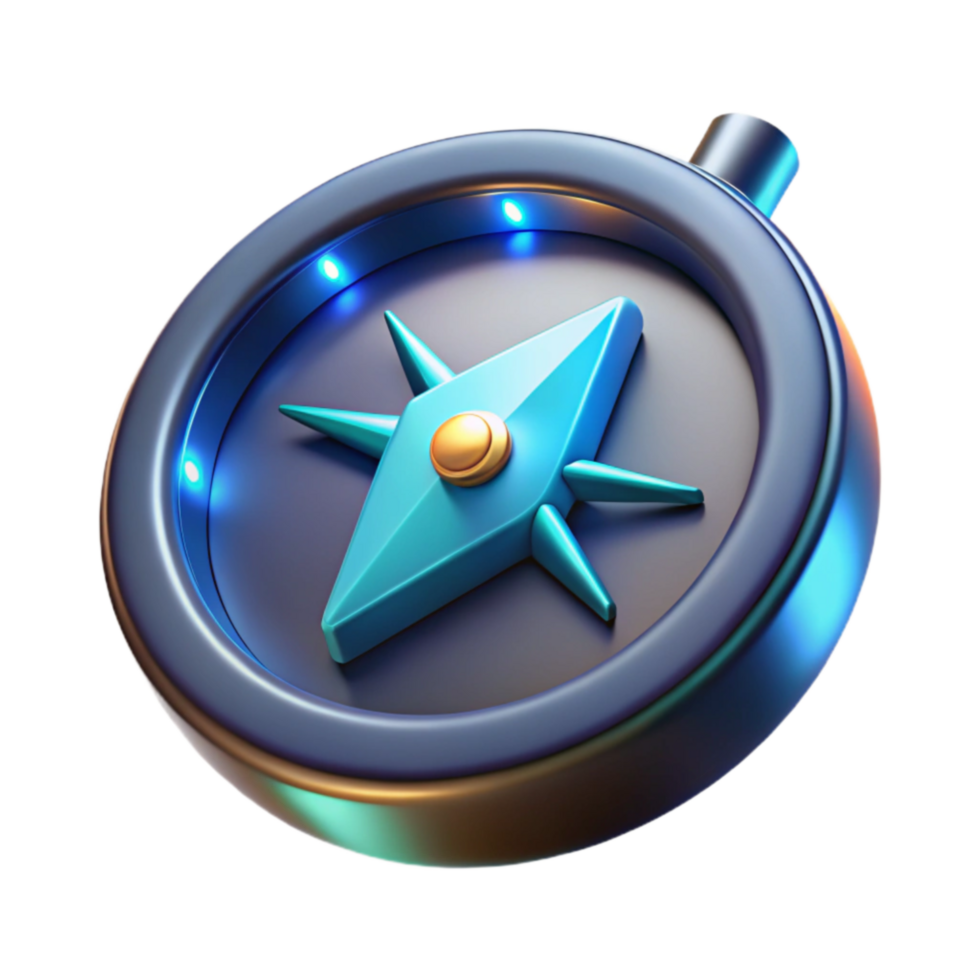 Illuminated Compass Guiding Your Way png