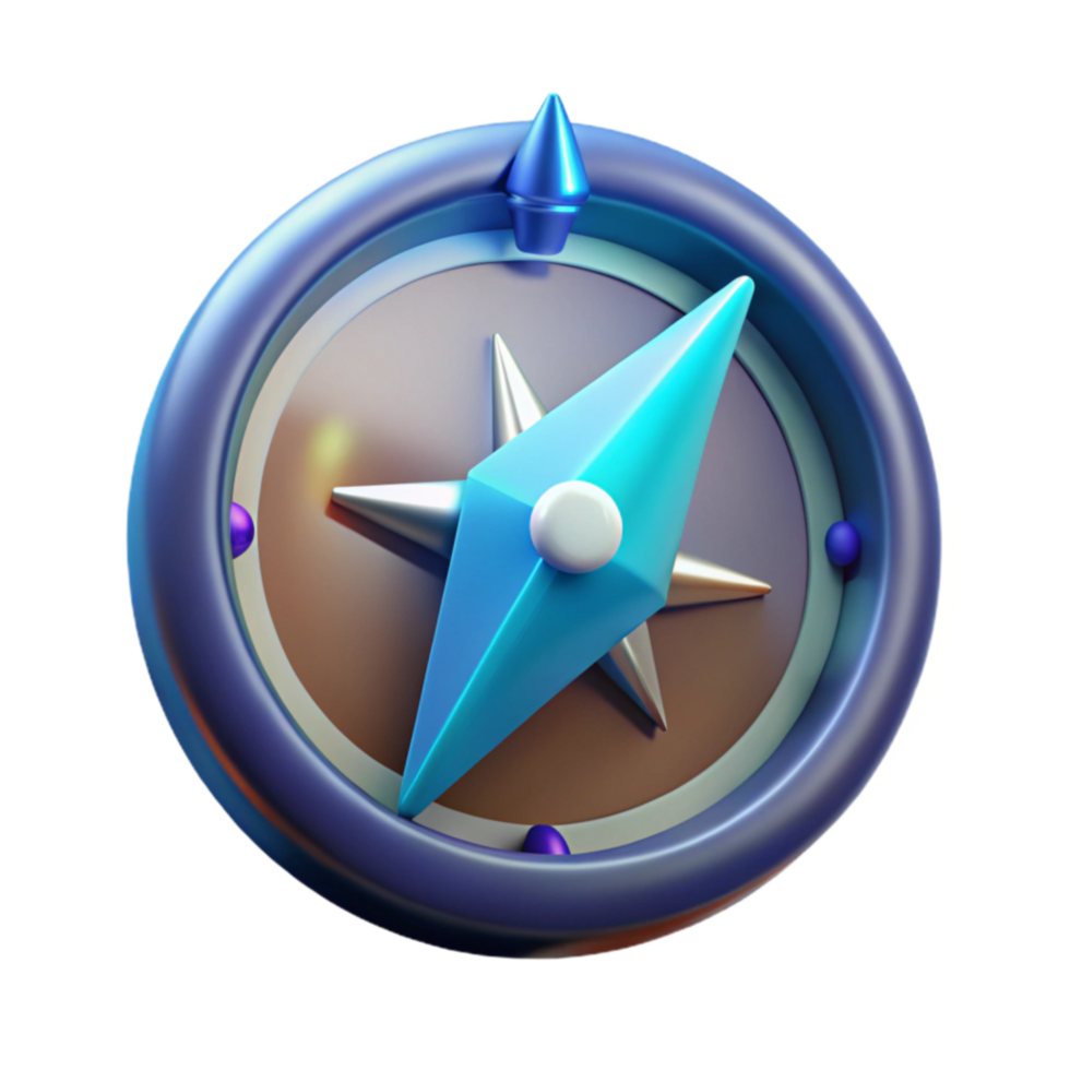 3D Compass Navigation Guide, Direction Pointer, Wayfinding Icon png