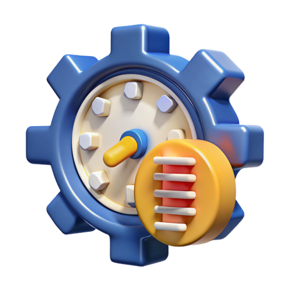 Efficient Time Management Gear and Speedometer png
