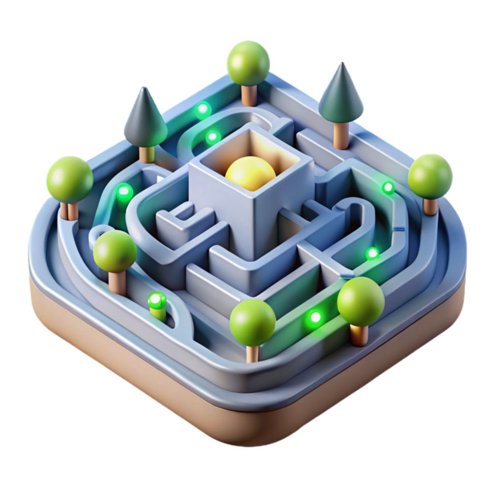 3D Maze Puzzle Navigate the Path to the Center png