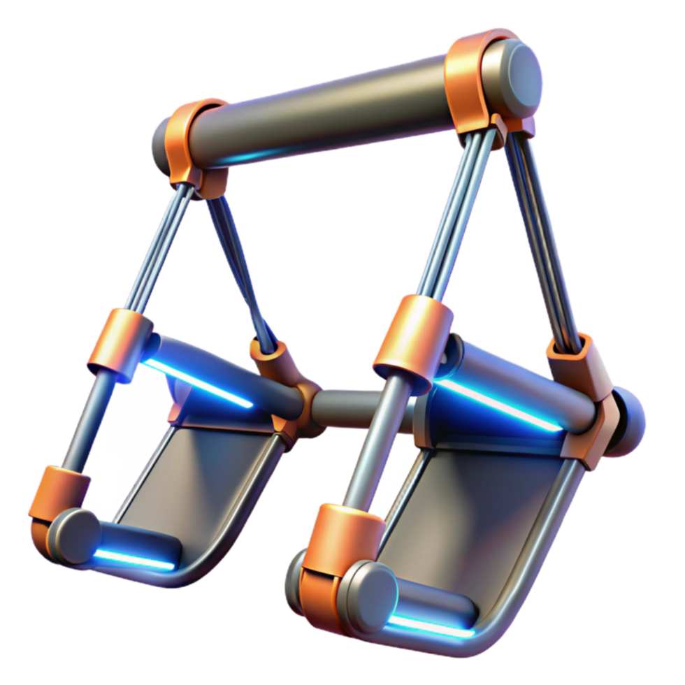 Futuristic Swing Ride Illuminated Metal Frame Design png