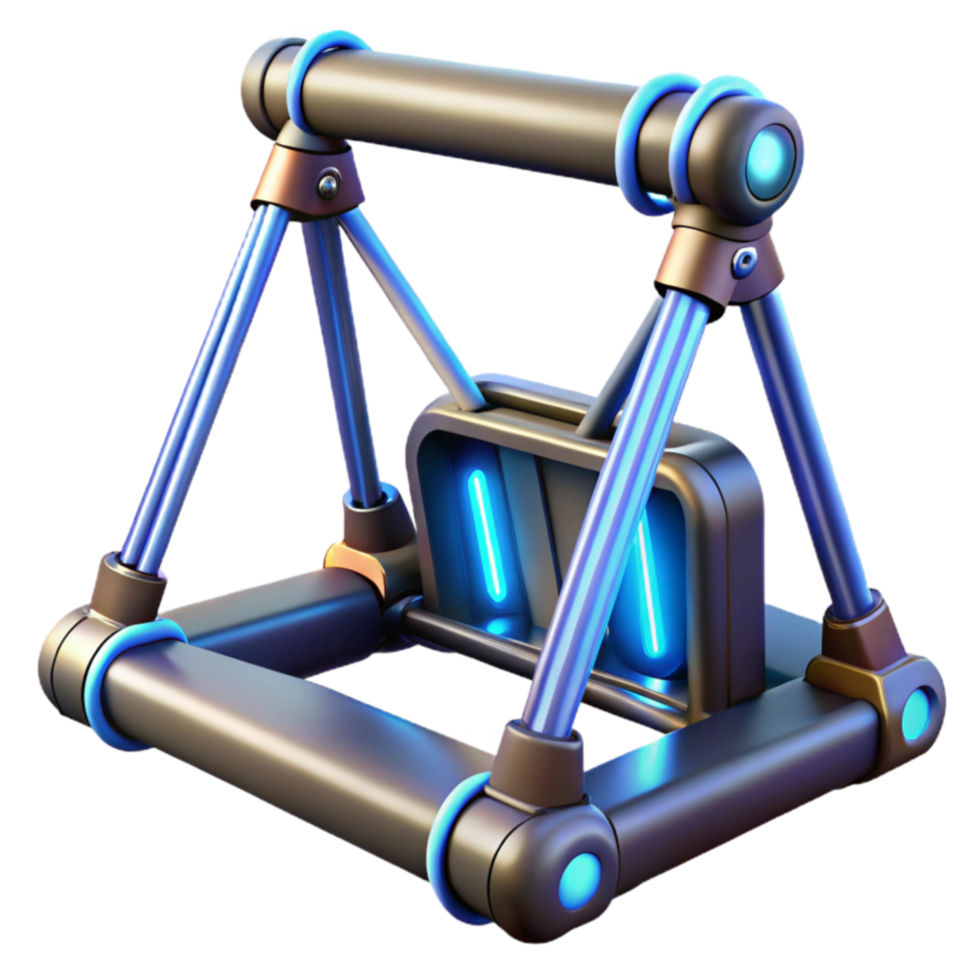 Futuristic Blue Glowing Device 3D Render of Sci-Fi Technology png