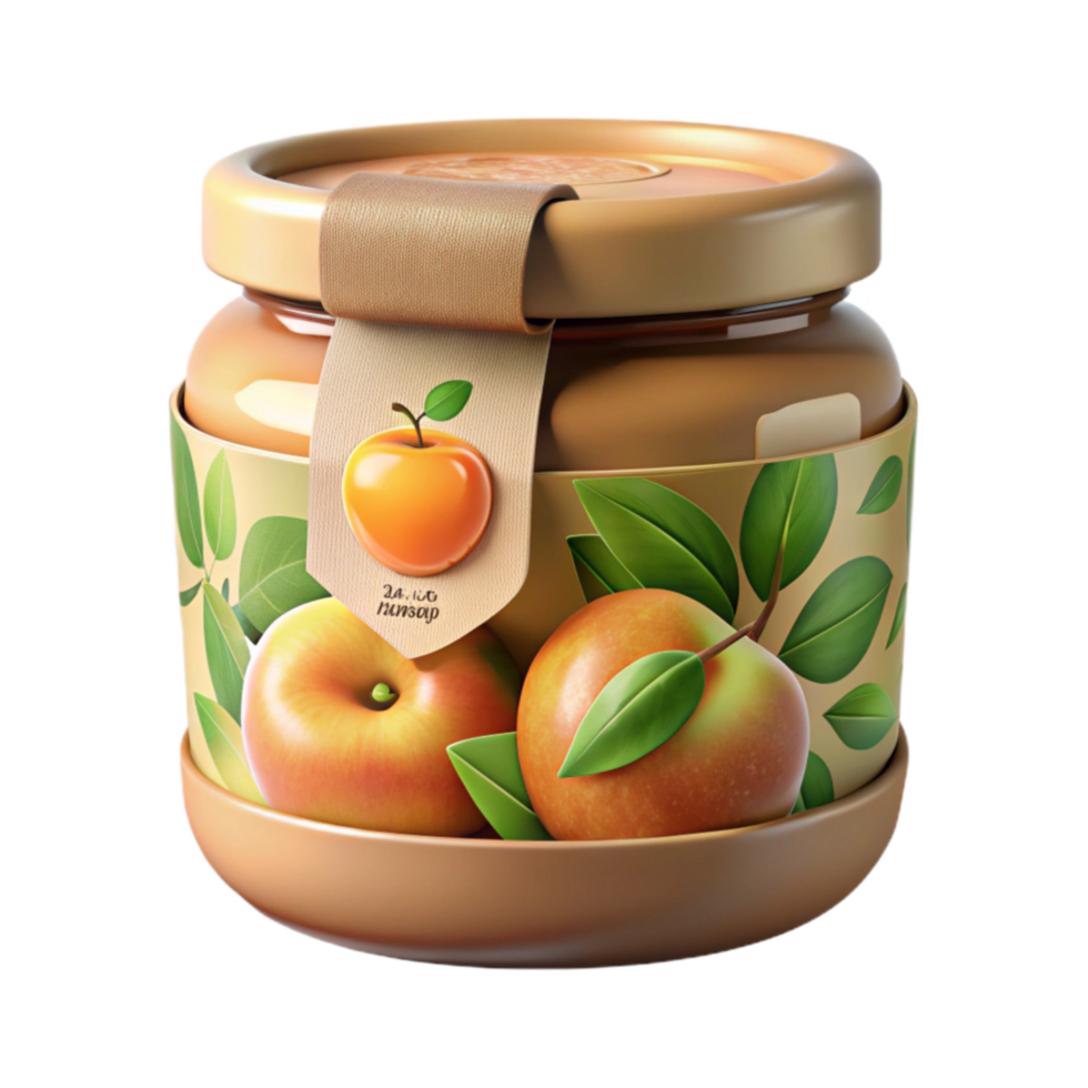 Delicious Apple Fruit Spread in Glass Jar png