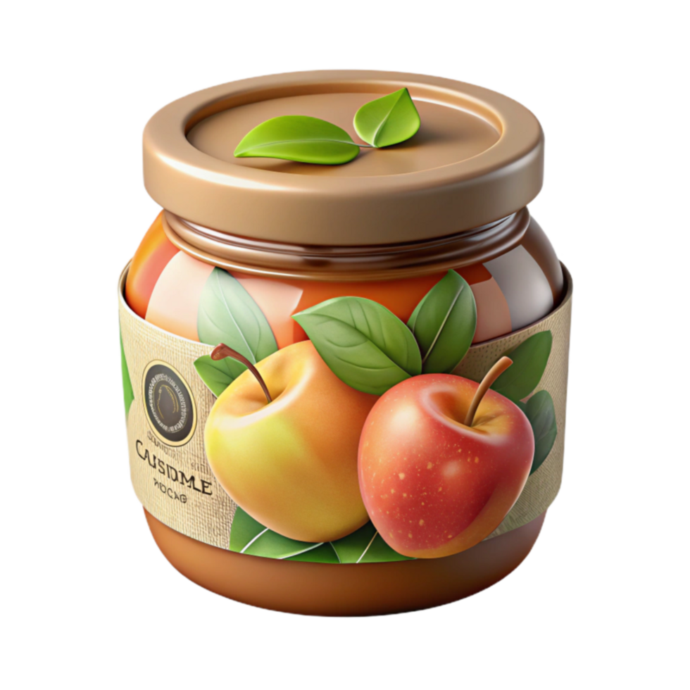 Homemade Apple Spread in Glass Jar png
